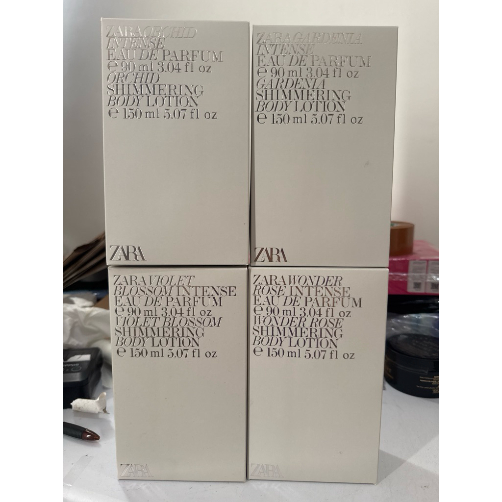 Zara parfum bundling shimmering body lotion EDP WONDER ROSE INTENSE GARDENIA INSTENSE VIOLET BLOSSOM