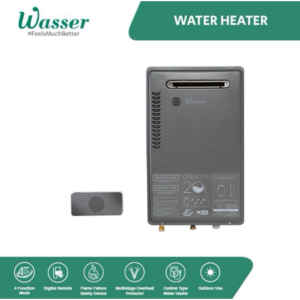 Wasser Gas Water Heater WH 20R - 20L/min LPG / Water Heater Gas Wasser WH 20R / Wasser WH16R / Water