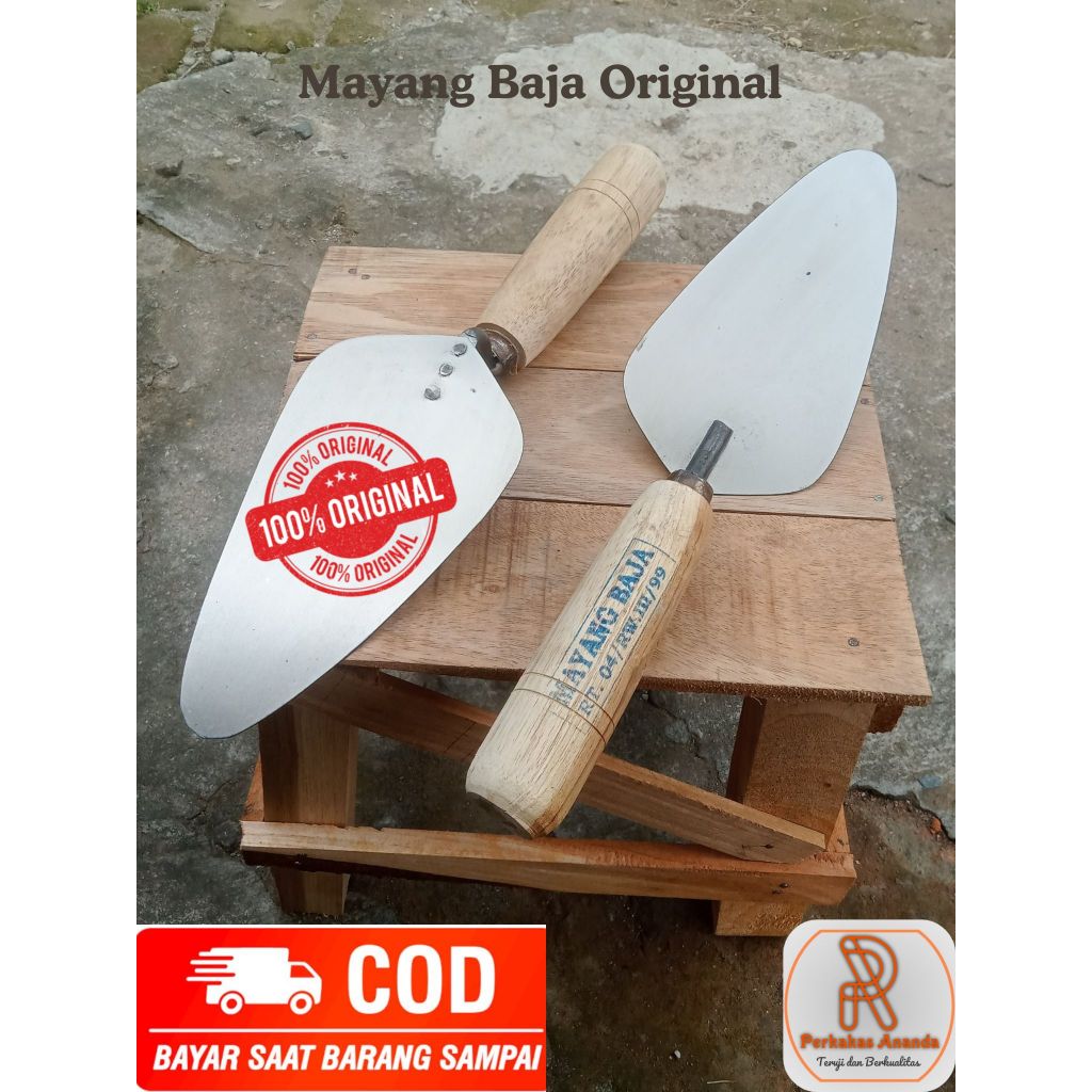 Sendok Semen Cetok Tukang Bangunan Cetok Tukang Cetok Mayang Baja Paku Keling 3 Oval 18 cm
