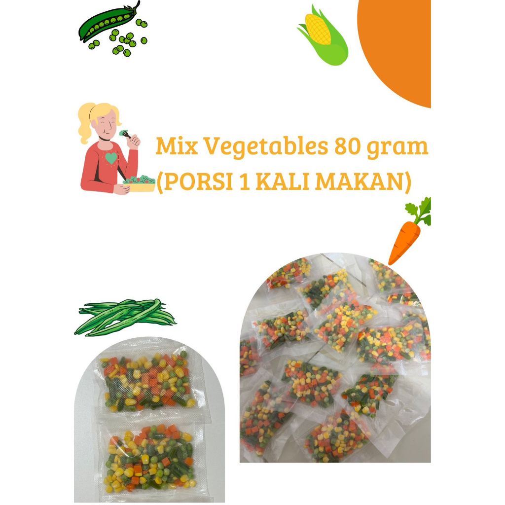 

ProFuel Mix Vegetables sayuran beku praktis tinggi serat 80gram sekali makan