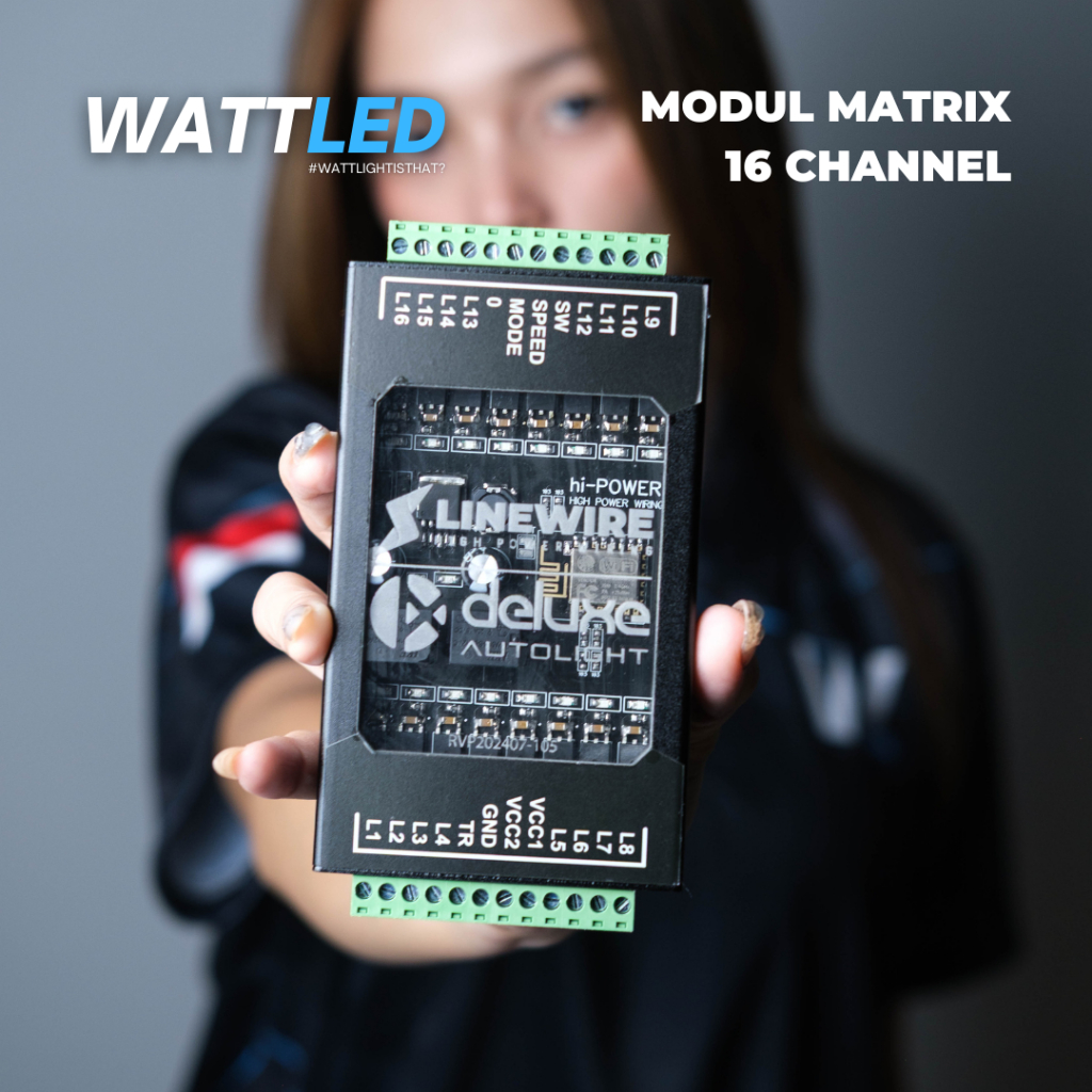 Modul Matrix Lampu Mobil 16 Channel Deluxe Autolight Built in Aplikasi
