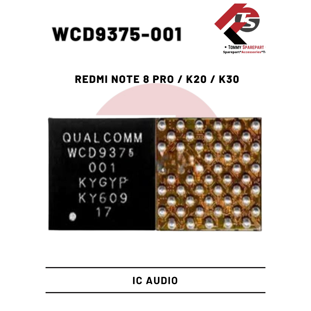 Ic Audio Xiaomi Redmi Note 8 Pro / K20 / K30  Wcd9375-001 Kualitas Original