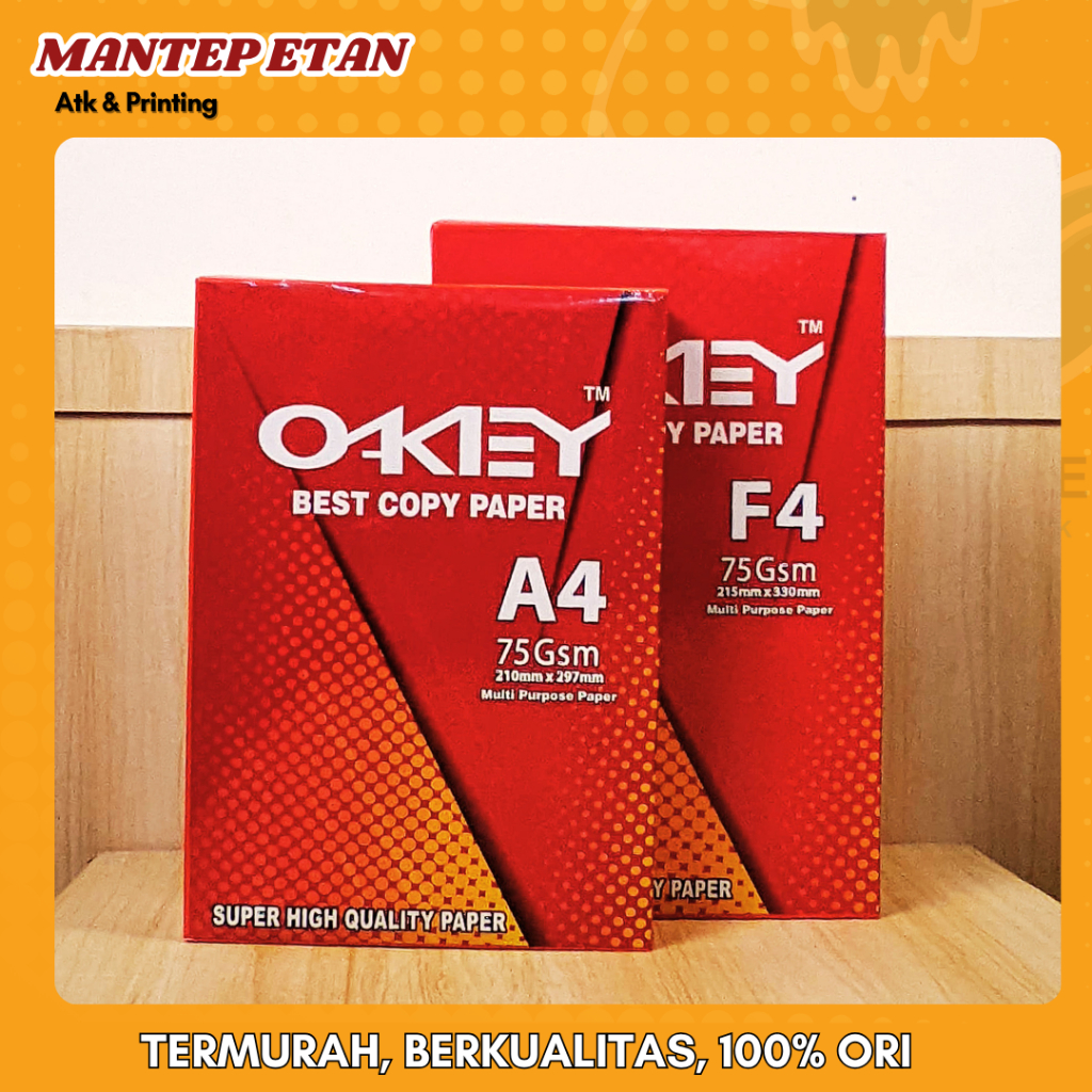 

Kertas HVS OKEY A4/F4 75gsm Putih 1 Rim 500 Lembar