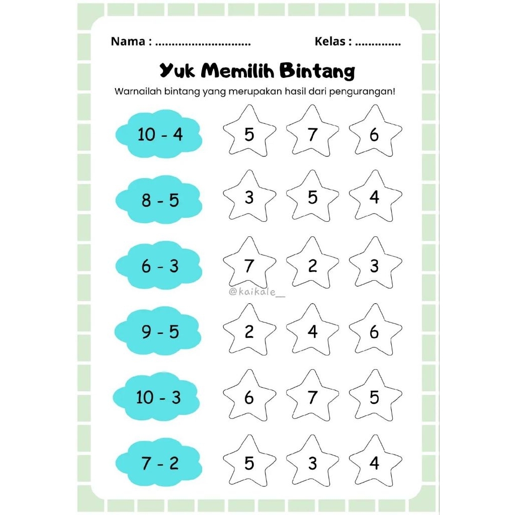 

Lembar kerja berhitung