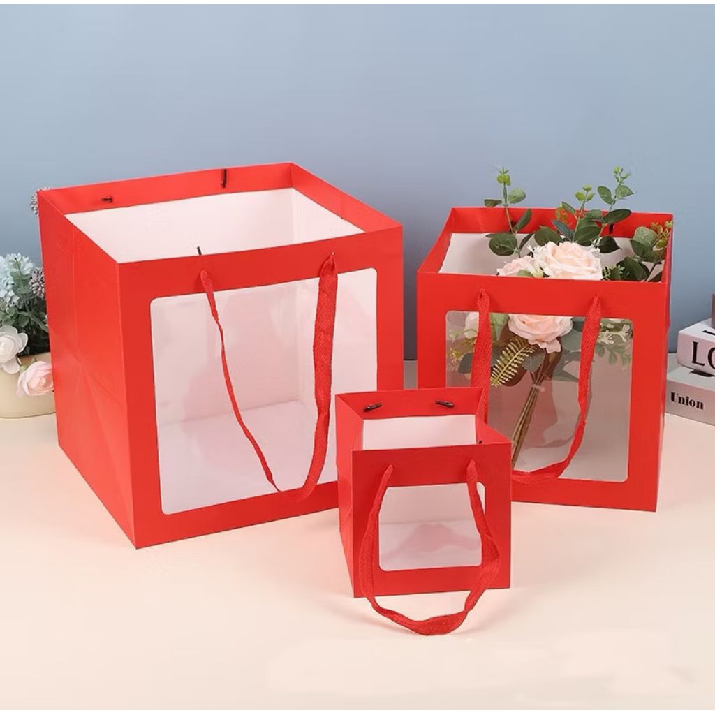 

Goodie Bag Handle Kain Hampers White and Red Goodie Bag Premium