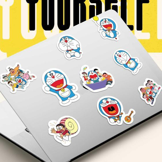 

Sticker Doraemon Bahan Waterproof Doff Stiker Laptop Diary Notebook Journal Koper Doraemon Tikus Biru