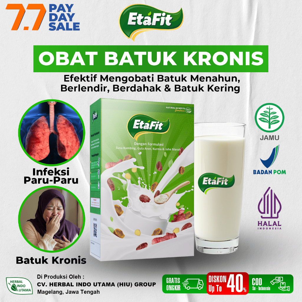 

SUSU DETOX BATUK KERING, BERDAHAK, BERLENDIR, MENAHUN BERDARAH - ETAFIT Susu Kambing Etawa ASLI 100%