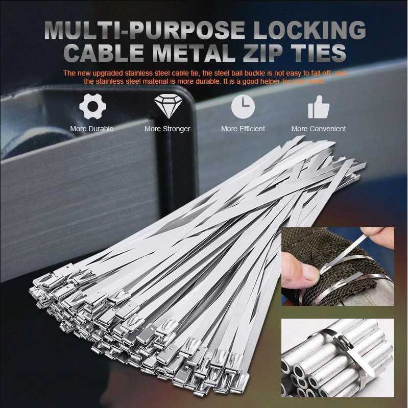 

Kabel Ties Stainless Steel 30cm Kuat Multifunctional 20Pcs