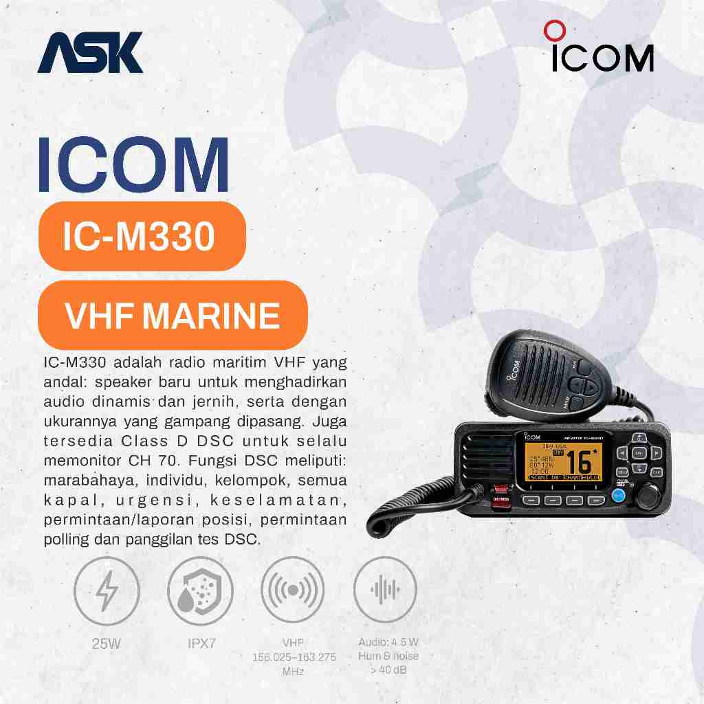 Radio Mobile IC-M330 Marine ICOM / IC M330 / IC M330G Marine