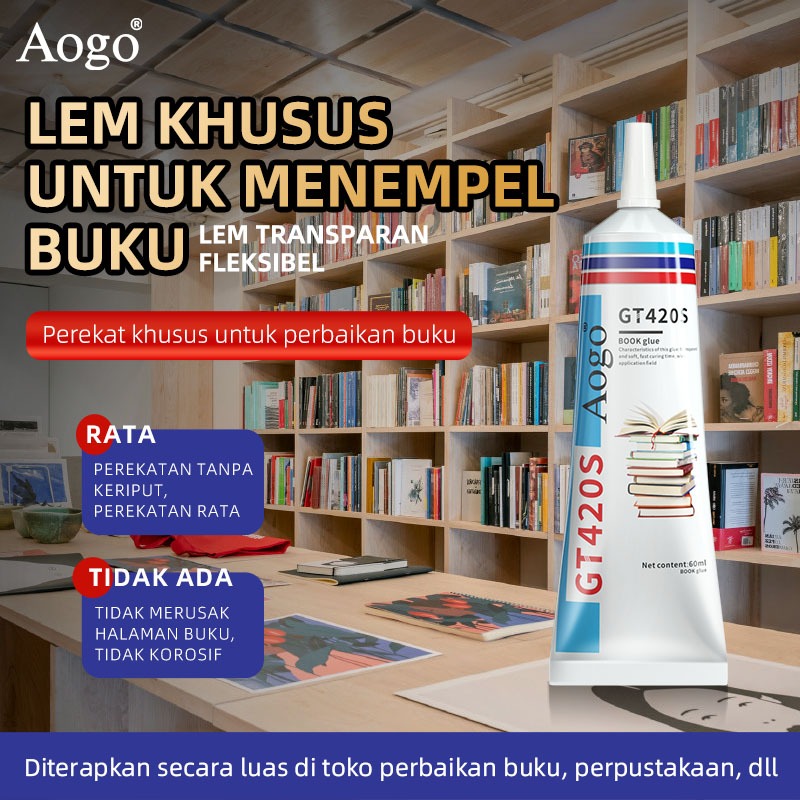 

Aogo Lem Khusus Buku/Perbaiki Halaman Sobek & Lepas/Bening & Cepat Kering