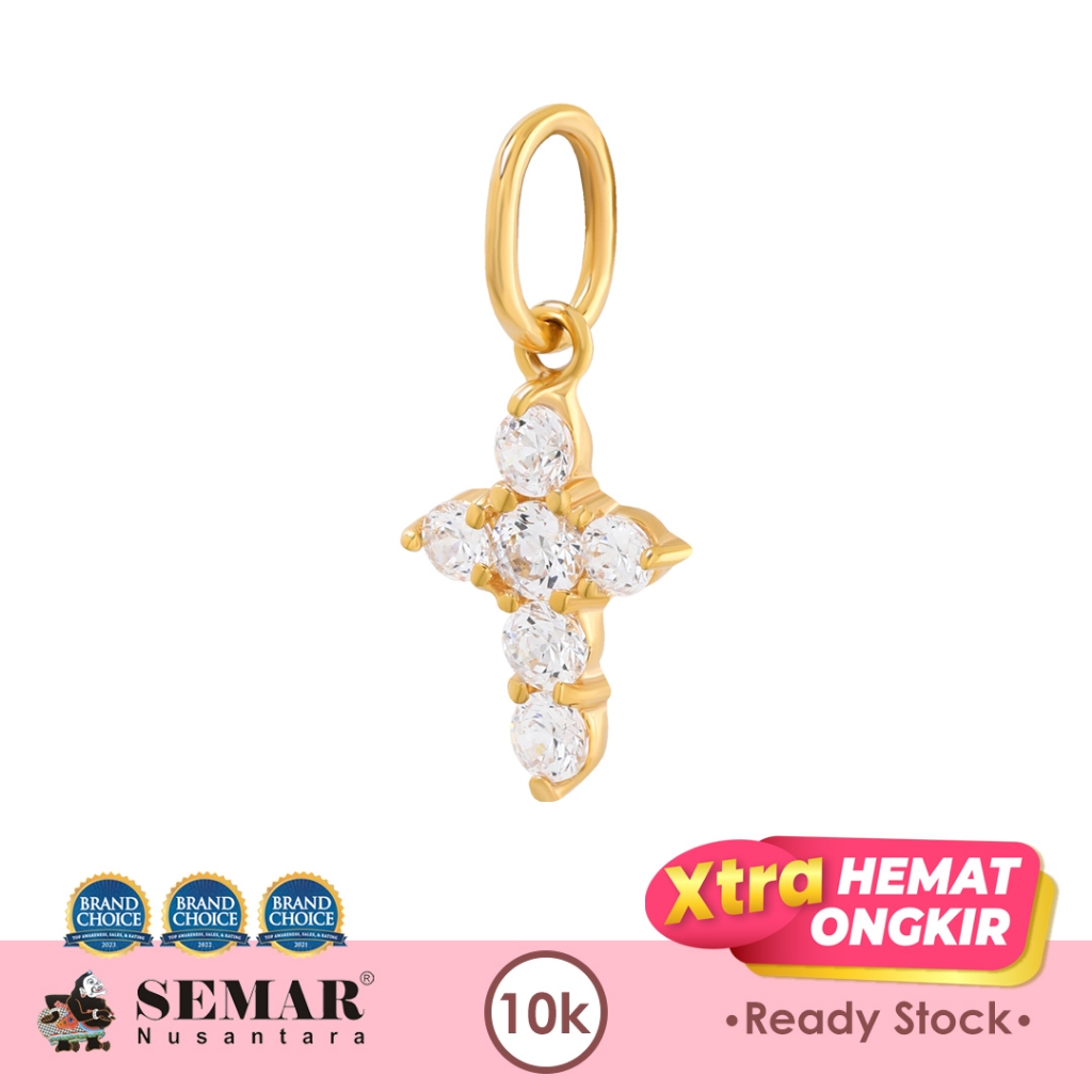 Liontin Emas Salib Batu 10K Semar Nusantara