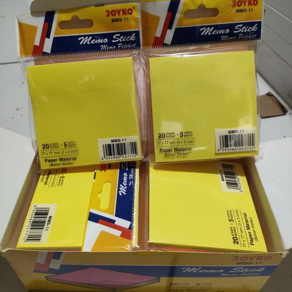 

(2 pis )memo stick / memo pelekat joyko MMS -11 warna warni