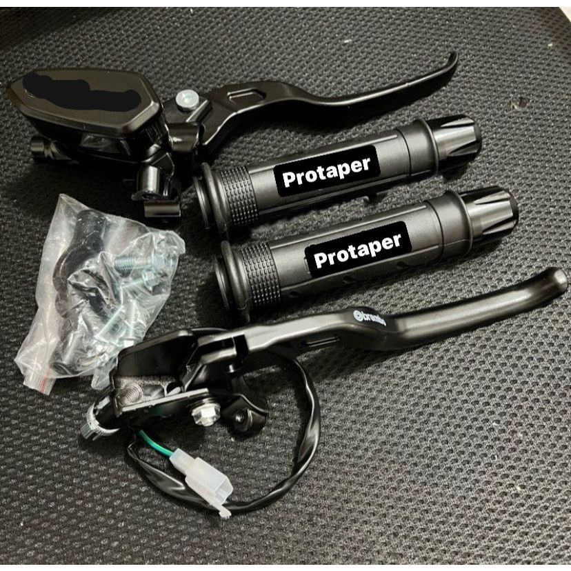 PROMO Paket Set Master Rem RX King Tipe Oval/Kotak Handgrip Sisik Black+Jalu Stang CNC Compatible CB