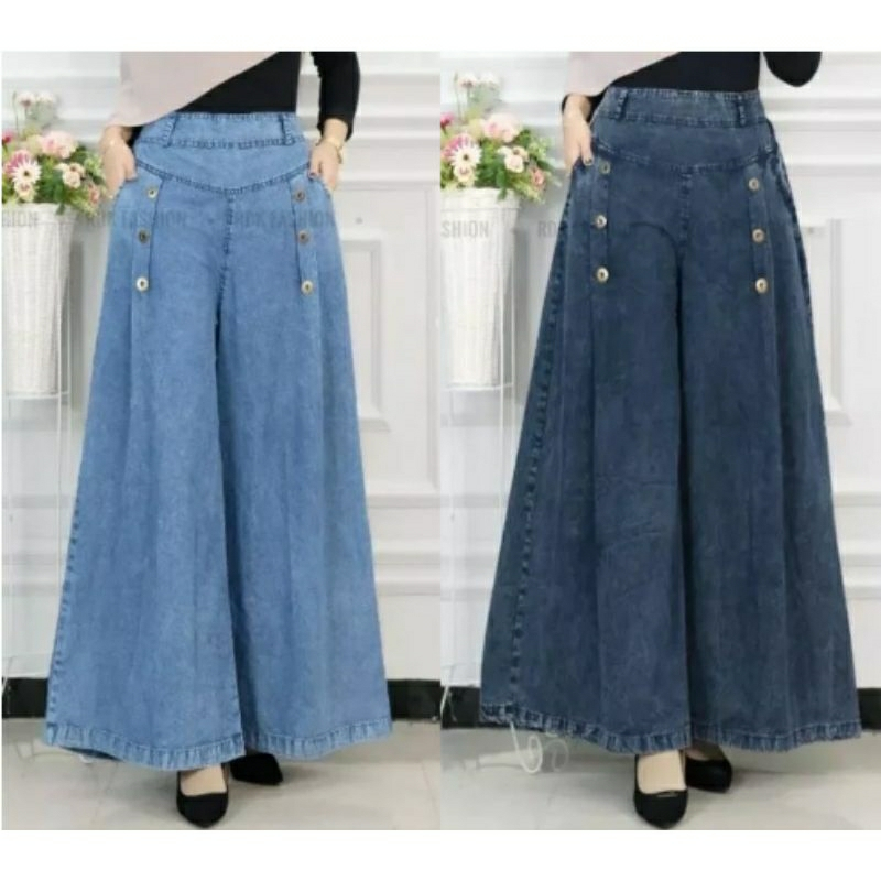 Celana Kulot Paula Jumbo Snow Jeans Wanita / Celana Kulot Jeans Wanita Celana Kulot Paula Jumbo Snow