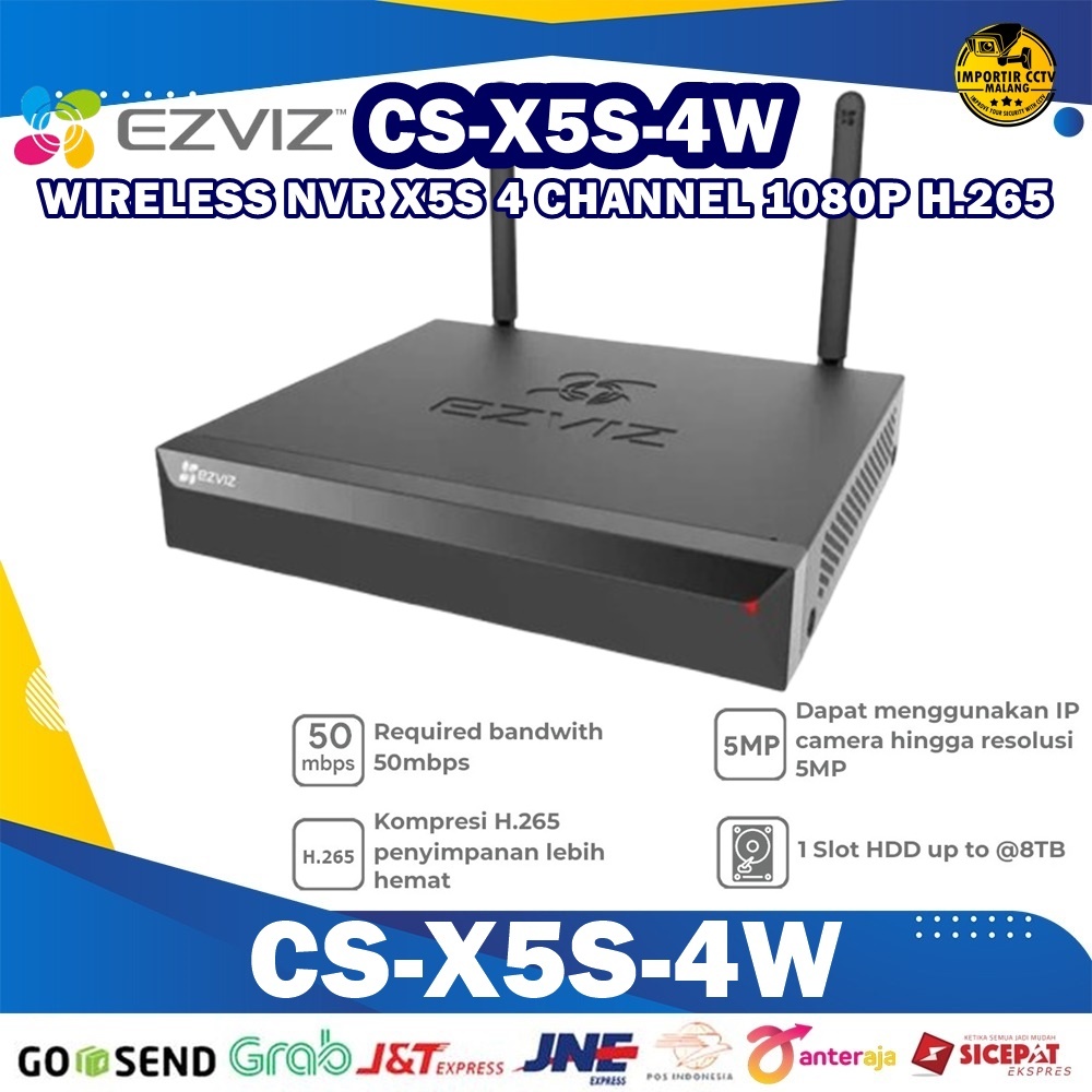 EZVIZ NVR X5S-4W / X5S-8W - Wireless NVR Ezviz  5MP H.265 support ONVIF