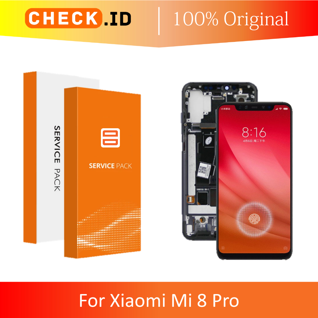 [ CHECK.ID ] LCD + FRAME XIAOMI MI 8 PRO MI8 PRO ORIGINAL AMOLED
