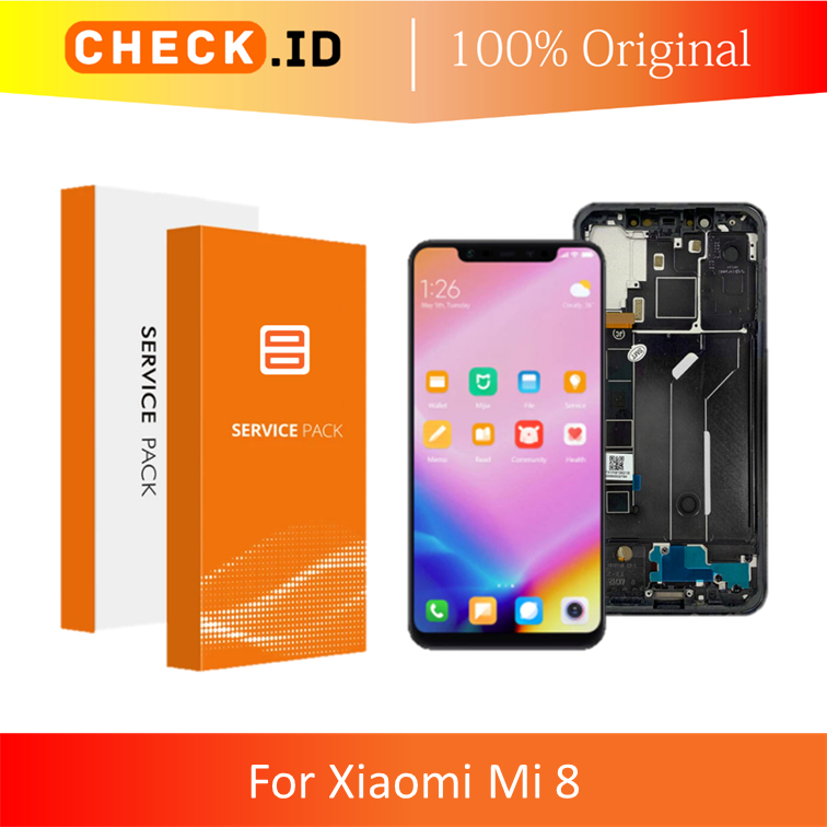 [ CHECK.ID ] AMOLED LCD + FRAME XIAOMI MI 8 MI8 ORIGINAL