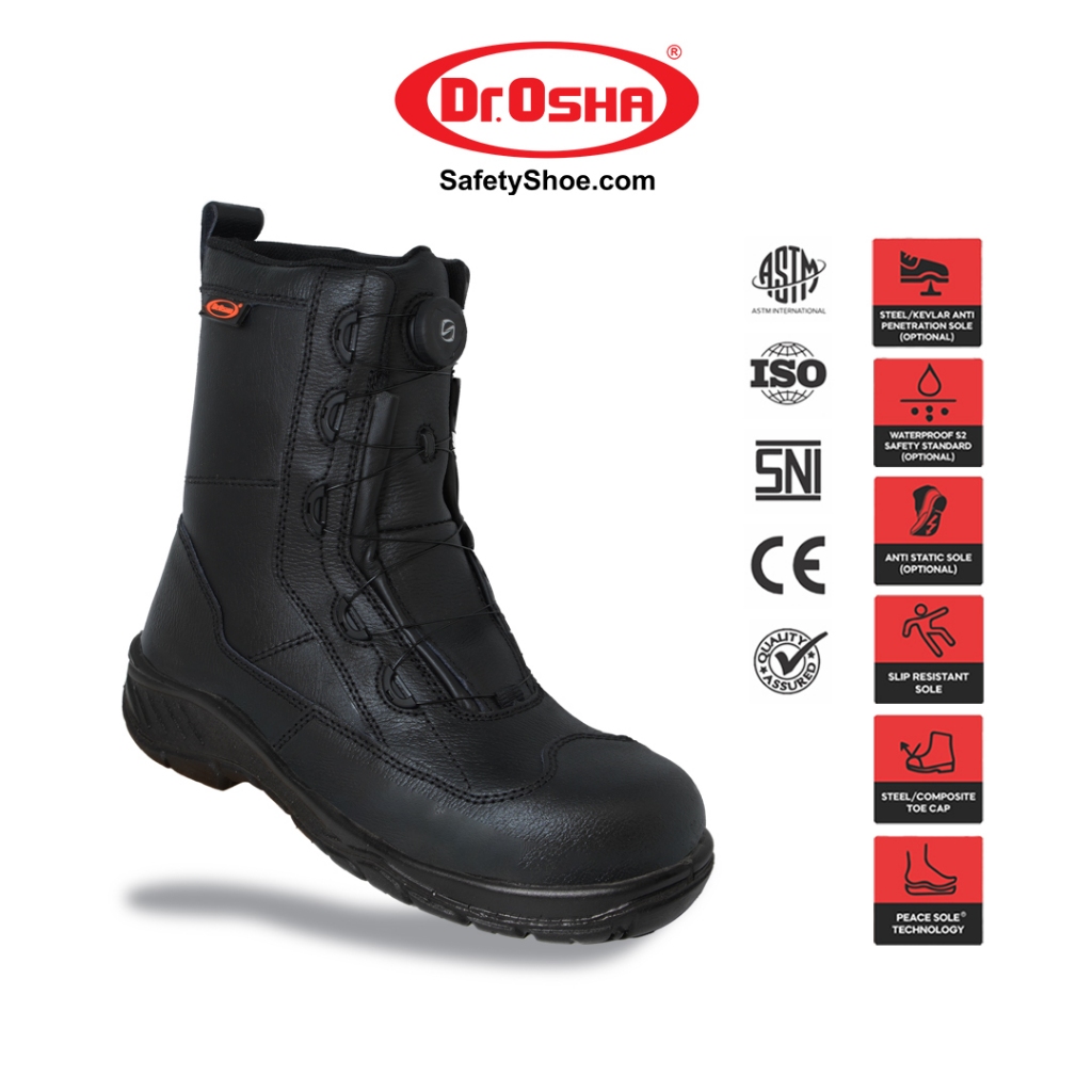 Dr OSHA Phyton Boot 3369 S1 Composite Safety Shoes - Black