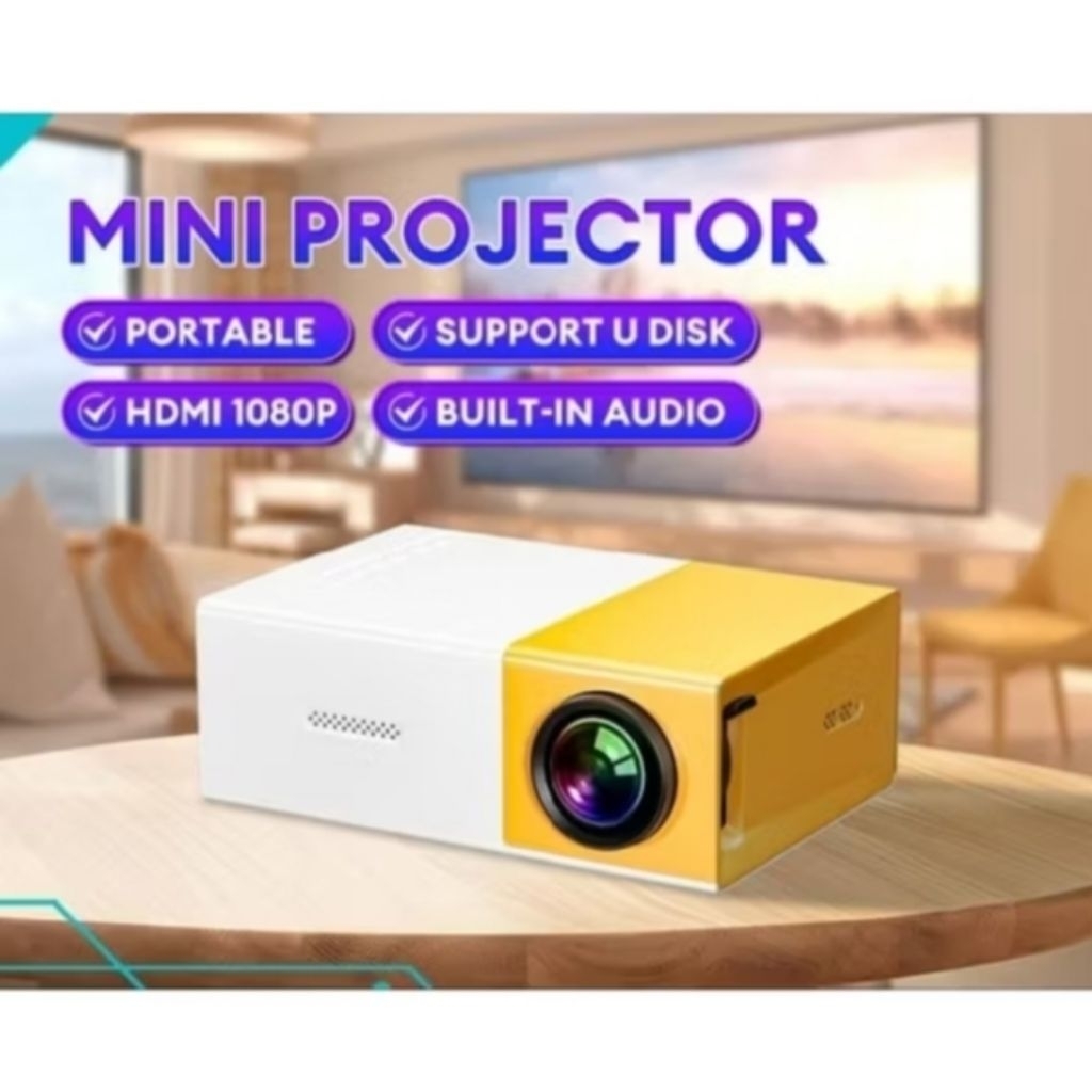 Mini Proyektor LED YG300 YG-300 YG 300LCDPortable Projector Home