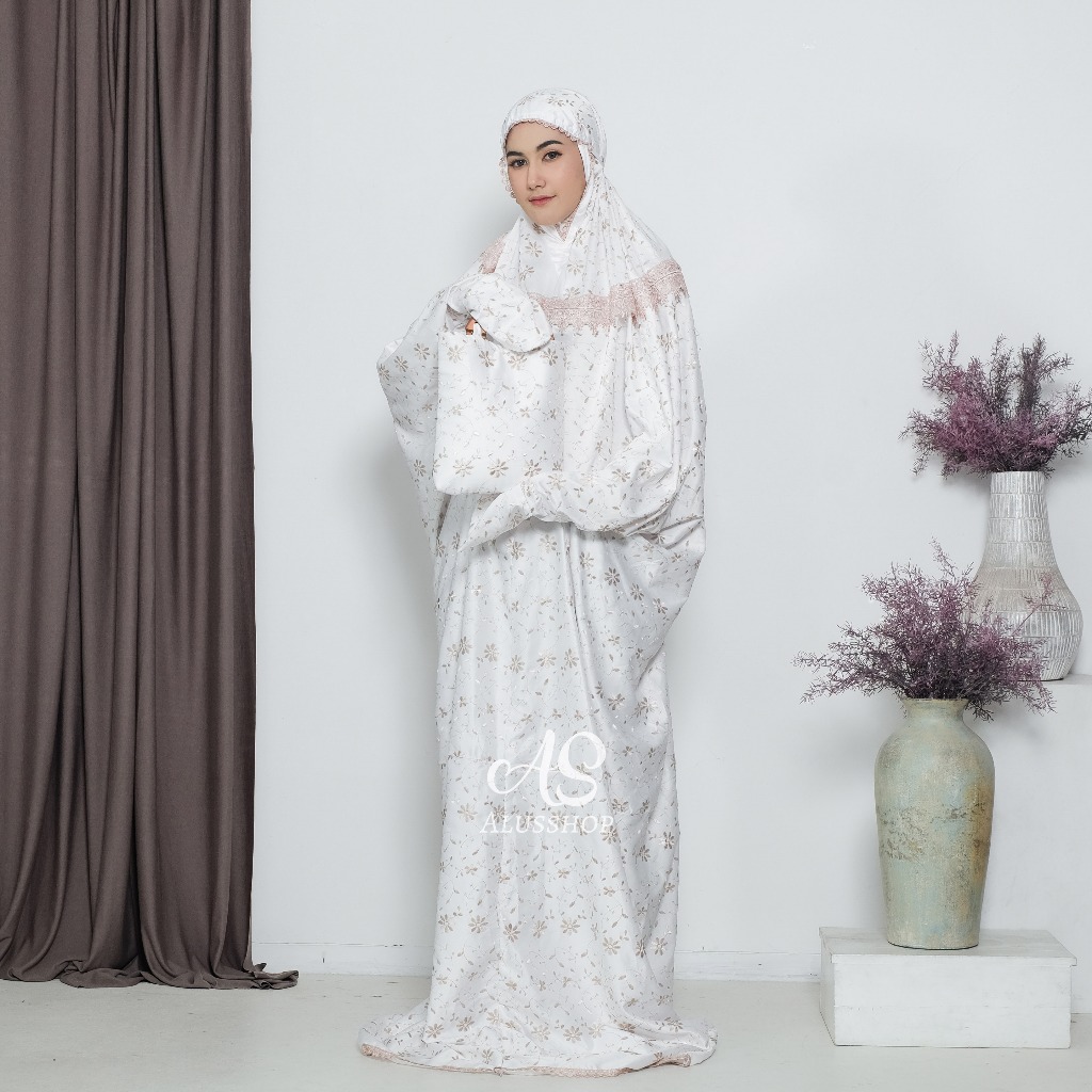 Alusshop - Mukena Dewasa Terusan Sutra Milo Mewah