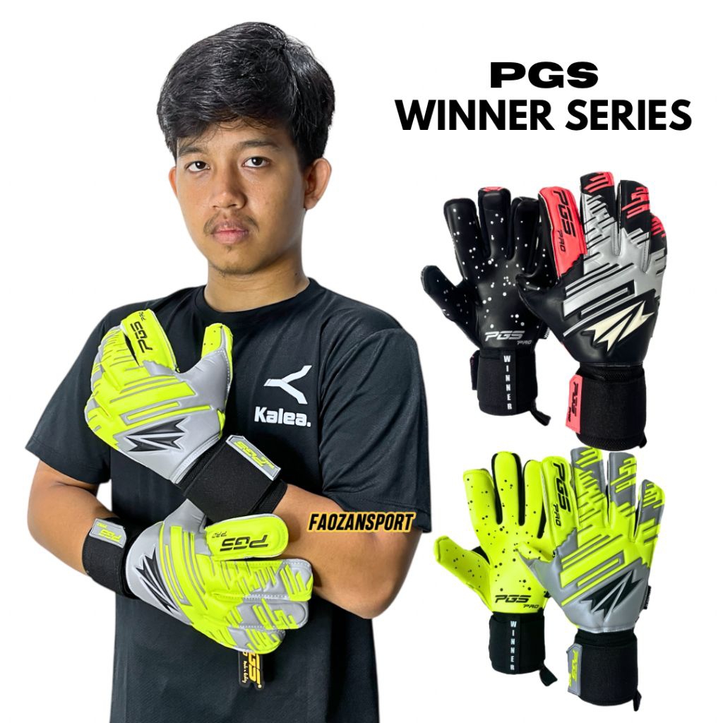 Sarung Tangan Kiper PGS PRO WINNER 2025 red black green neon Sarung tangan bola futsal pgs pro ori