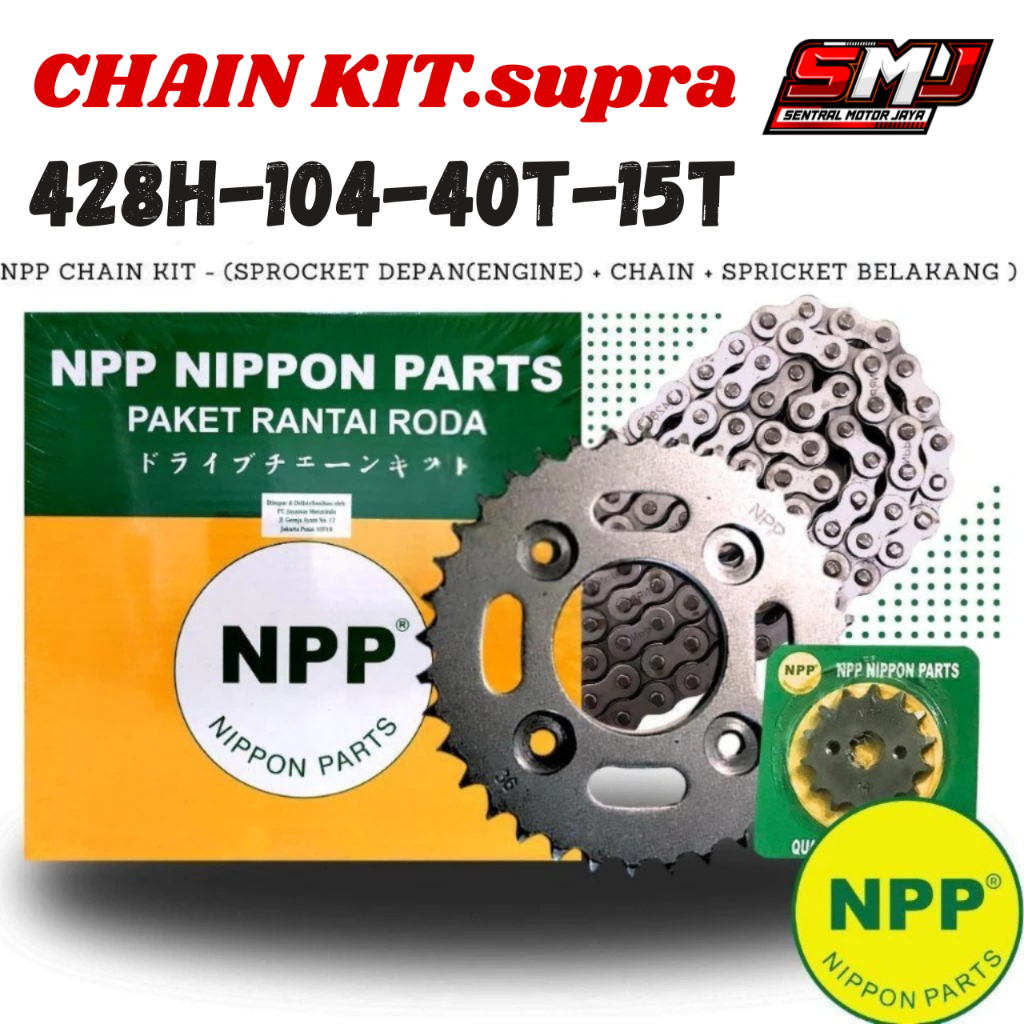 001-KEV-NPP CK ORIGINAL Gear Set Depan Belakang Rantai Gir Paket Rantai Roda Chain Kit HND SUPRA Ran