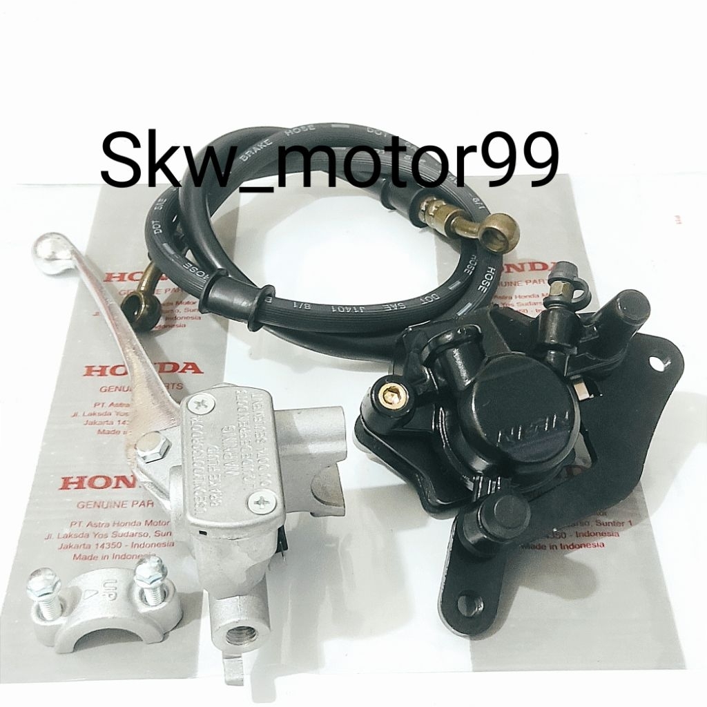 Kaliper+Master Rem Set+Selang Rem Depan Honda Blade, Revo absolute, Supra X 125 Fi