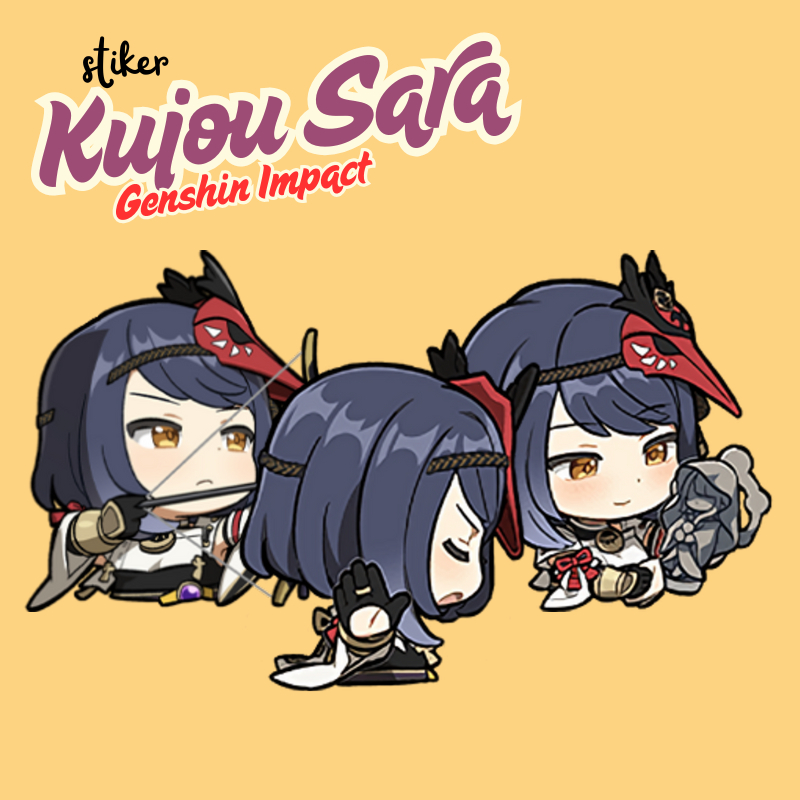 

Stiker Kujou Sara Genshin Impact | Sticker Merch Kujou Sara Genshin Impact Vinyl Glossy Anti Air