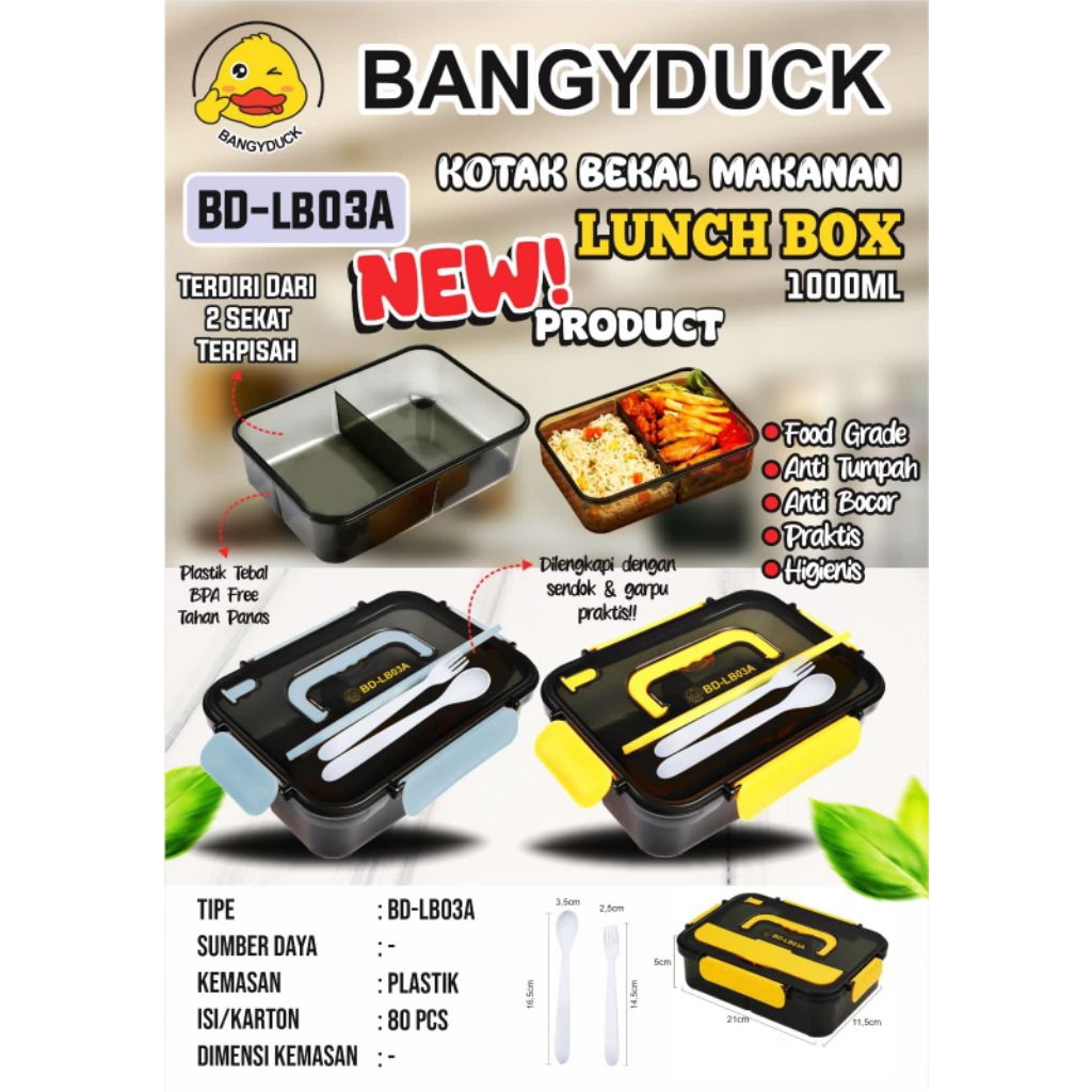 Kotak bekal makanan kotak nasi anti tumpah