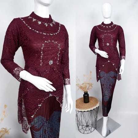 Setelan Kebaya Lamaran Payet Mewah / Kebaya Kondangan / Rok Batik Couple