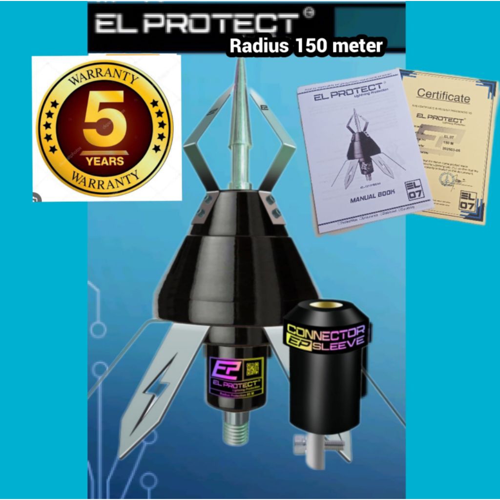 penangkal petir/anti petir radius 150m elprotect