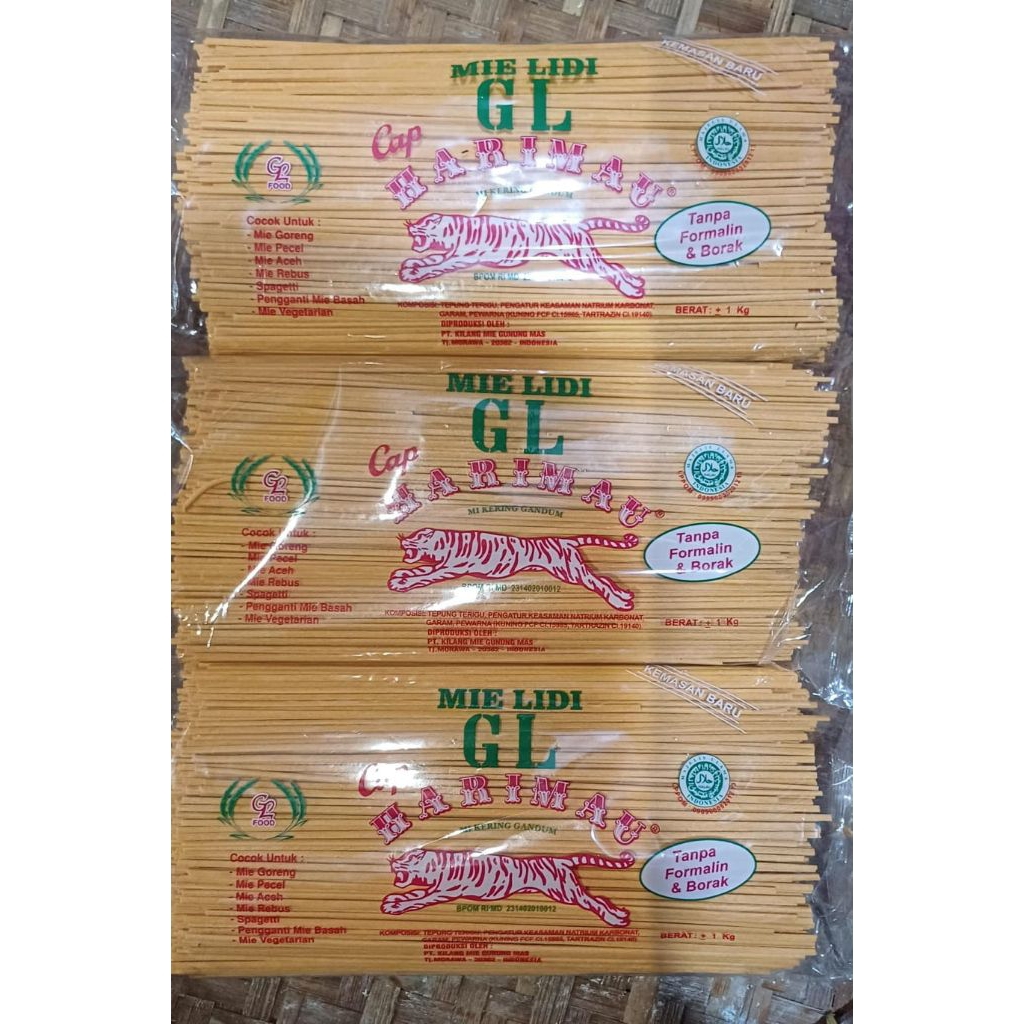 

Milidi/Mie lidi GL cap harimau/mie gomak asli Medan 1/2kg