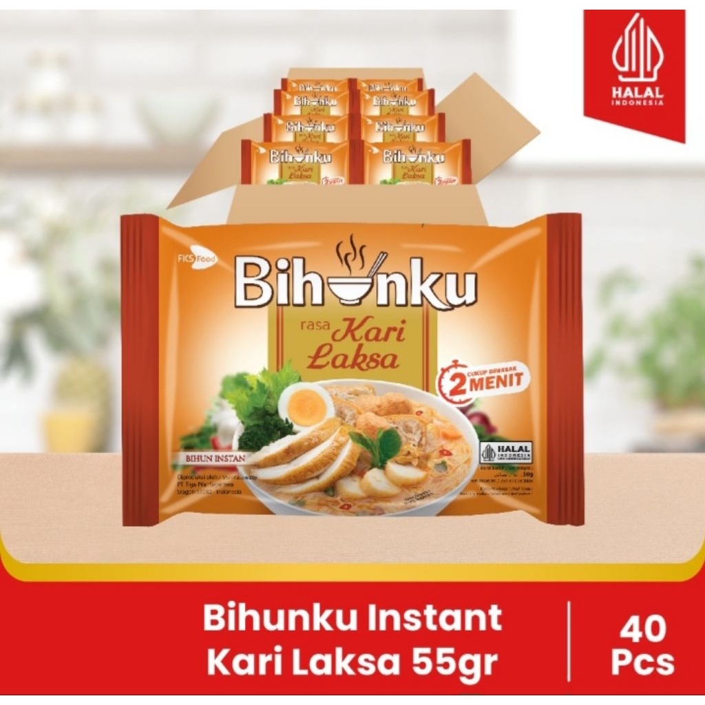 

Bihunku Instan - Kari Laksa - 1 Karton - 40 Pcs - 55gr