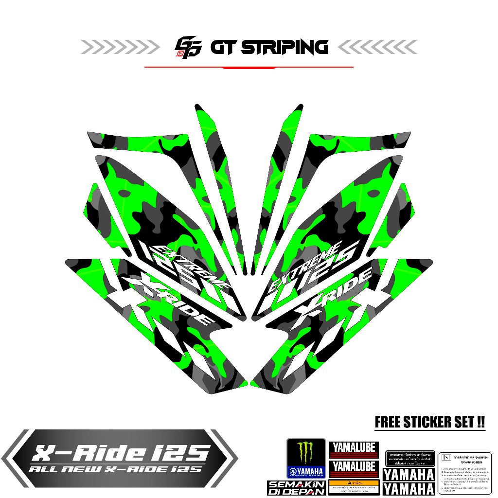 GTS 11 STRIPING YAMAHA X RIDE NEW 125 / LIST LES X RIDE / STIKER POLET X RIDE NEW 125