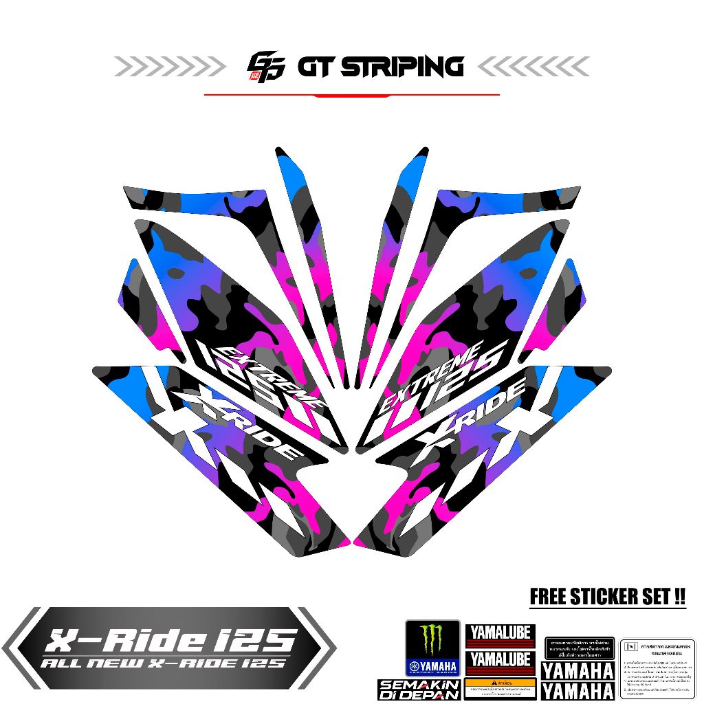 GTS 12 STRIPING YAMAHA X RIDE NEW 125 / LIST LES X RIDE / STIKER POLET X RIDE NEW 125