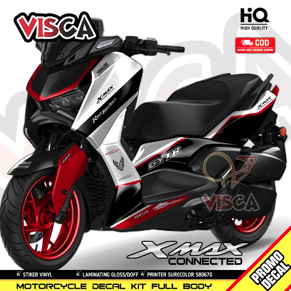 Decal XMAX Connected Full Body Stiker XMAX 250 Variasi Decal Hologram XMAX Connected TECHMAX