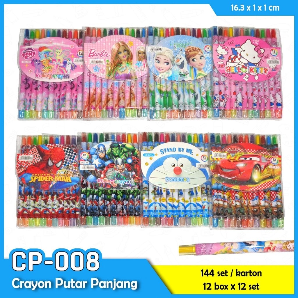 

Crayon Putar 12 Warna / Twistable Crayons 12 Colors