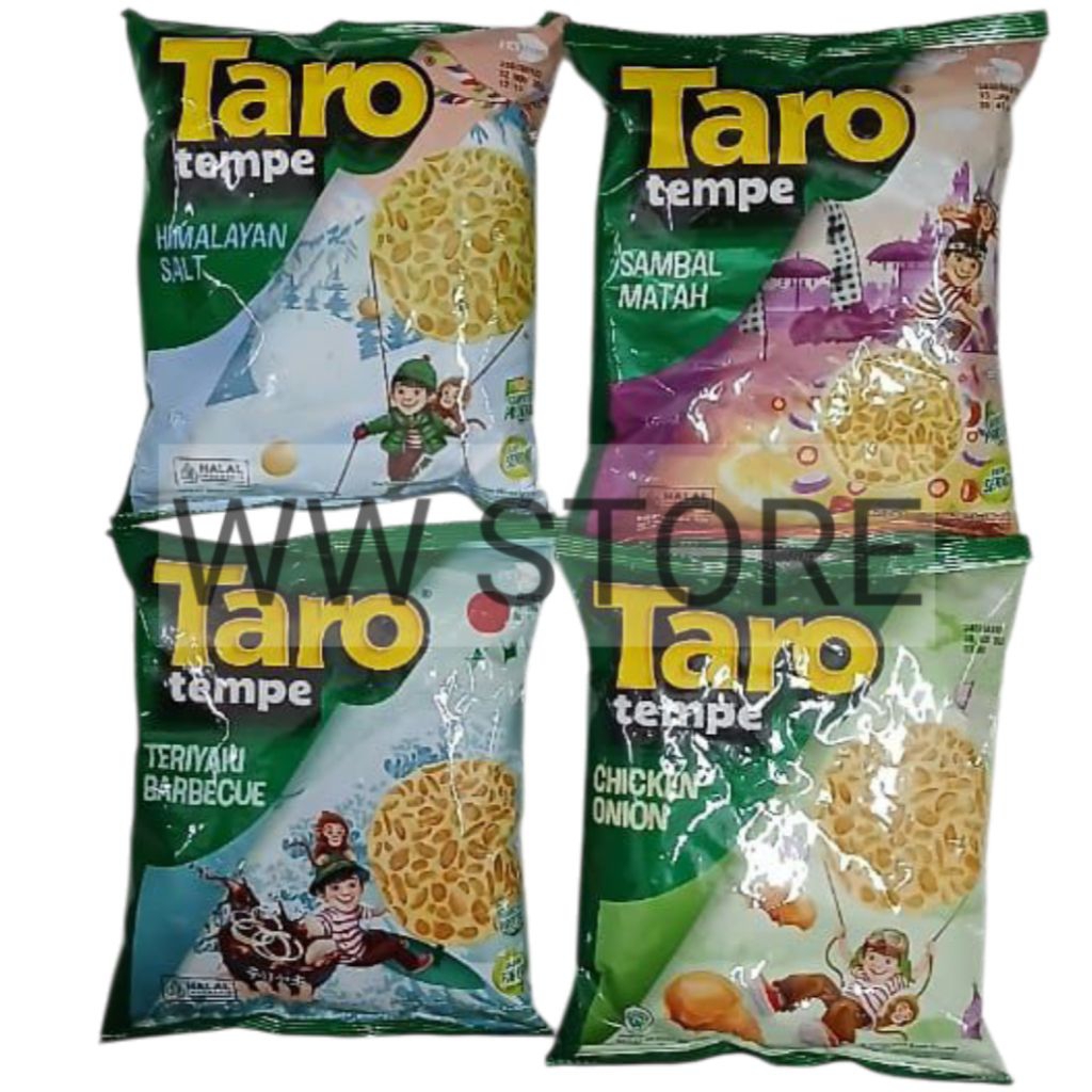 

Cemilan snek makanan ringan kripik keripik tempeh rasa ayam bawang sambal matah asin garam Himalaya barbekiu BBQ Snack Taro tempe TERIYAKI BARBECUE CHICKEN ONION HIMALAYAN SALT 50g