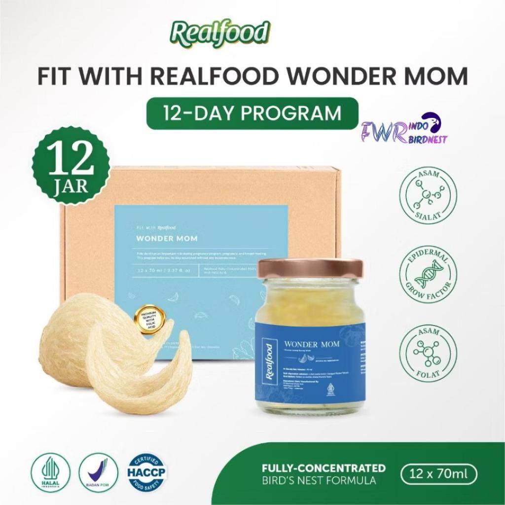

Realfood Wonder Mom 12 Jar Bird Nest Vitamin Ibu Hamil | Sarang Burung Walet | Asam Folat