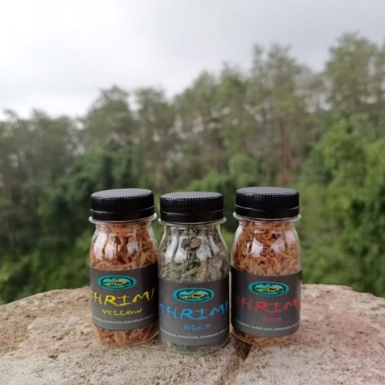 

Udang Kering Srimp Mini Blue, Red, Yellow Kemasan Mini by RKFish Aquatic