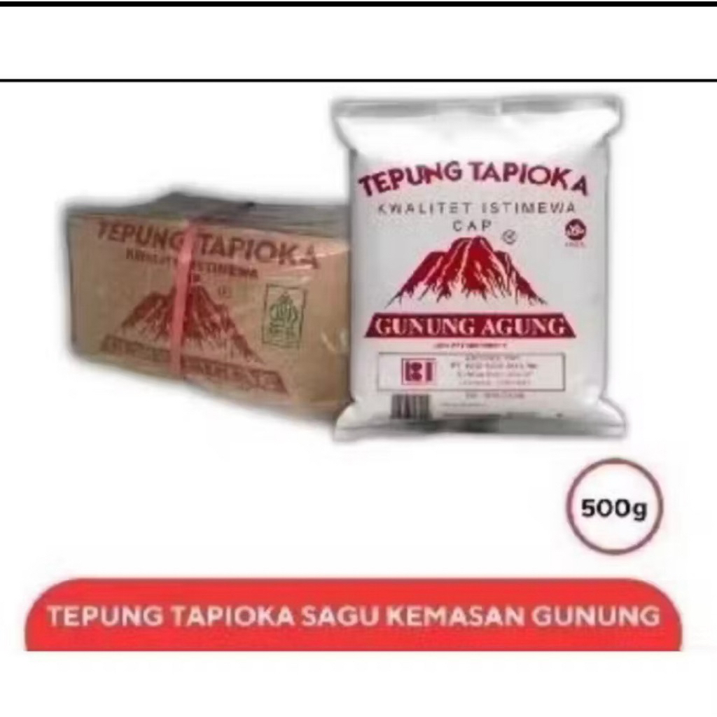 

TEPUNG SAGU TAPIOKA GUNUNG AGUNG 500 gram 1 Dus