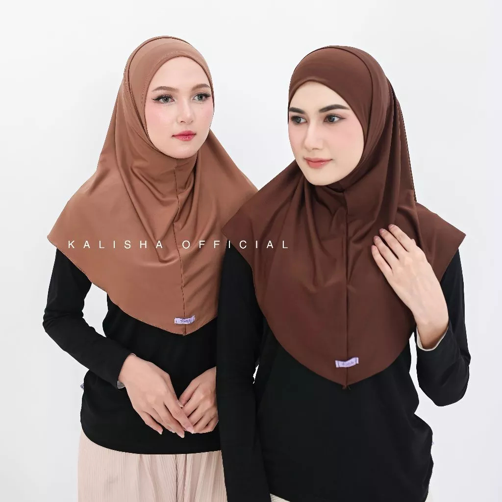 Helma Jumbo Hijab Masker Headset Jilbab Sport Menutup Dada Hijab Lubang Telinga
