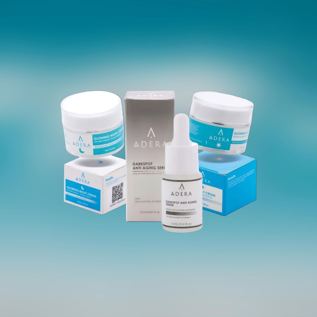 ADERA Paket Flek Hitam Night Day Cream Darkspot Serum Menghilangkan Flek dan Noda Hitam