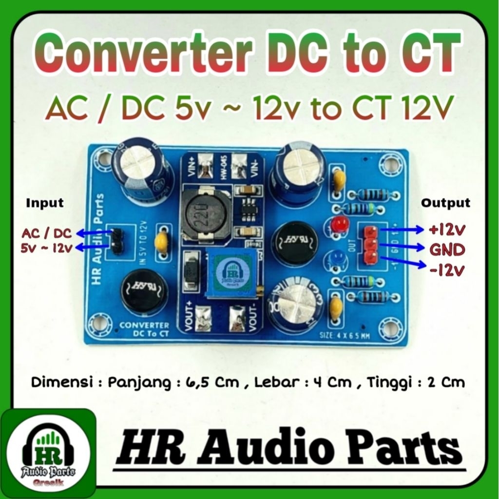 Kit Modul CT12V Converter Step Up AC / DC 5V to CT12V for Tone Control PreAmp Mixer Mic Echo Equaliz