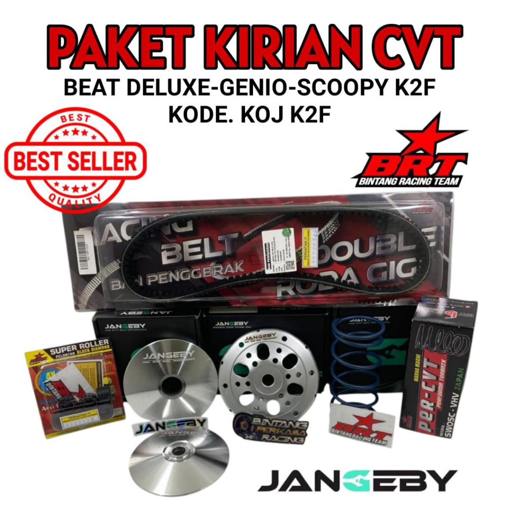 PAKET KIRIAN CVT HONDA BRT JANGEBY BEAT DELUXE GENIO SCOOPY K2F 2021-UP BEAT STREET NEW VANBELT PULL