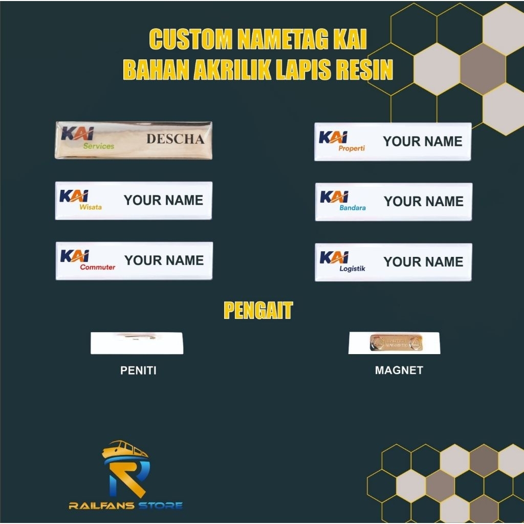 

Nametag KAI SERVICES/KAI WISATA/KAI BANDARA/KAI PROPERTI