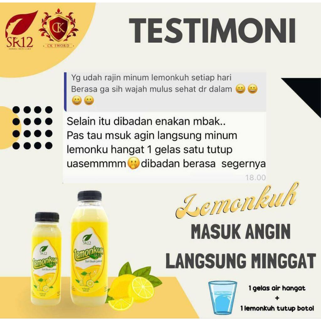 

LEMONKUH SR12 KEMASAN BOTOL BERAT BERSIH 250ML