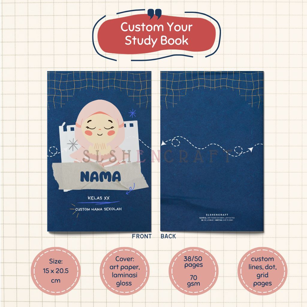

BACK TO SCHOOL | BUKU TULIS CUSTOM NAMA | BUKU TULIS SEKOLAH | BUKU TULIS CUSTOM DESIGN | BUKU TULIS A5 | CUSTOM NOTEBOOK | BUKU TULIS 38 LEMBAR | HIJAB GIRL VERSION