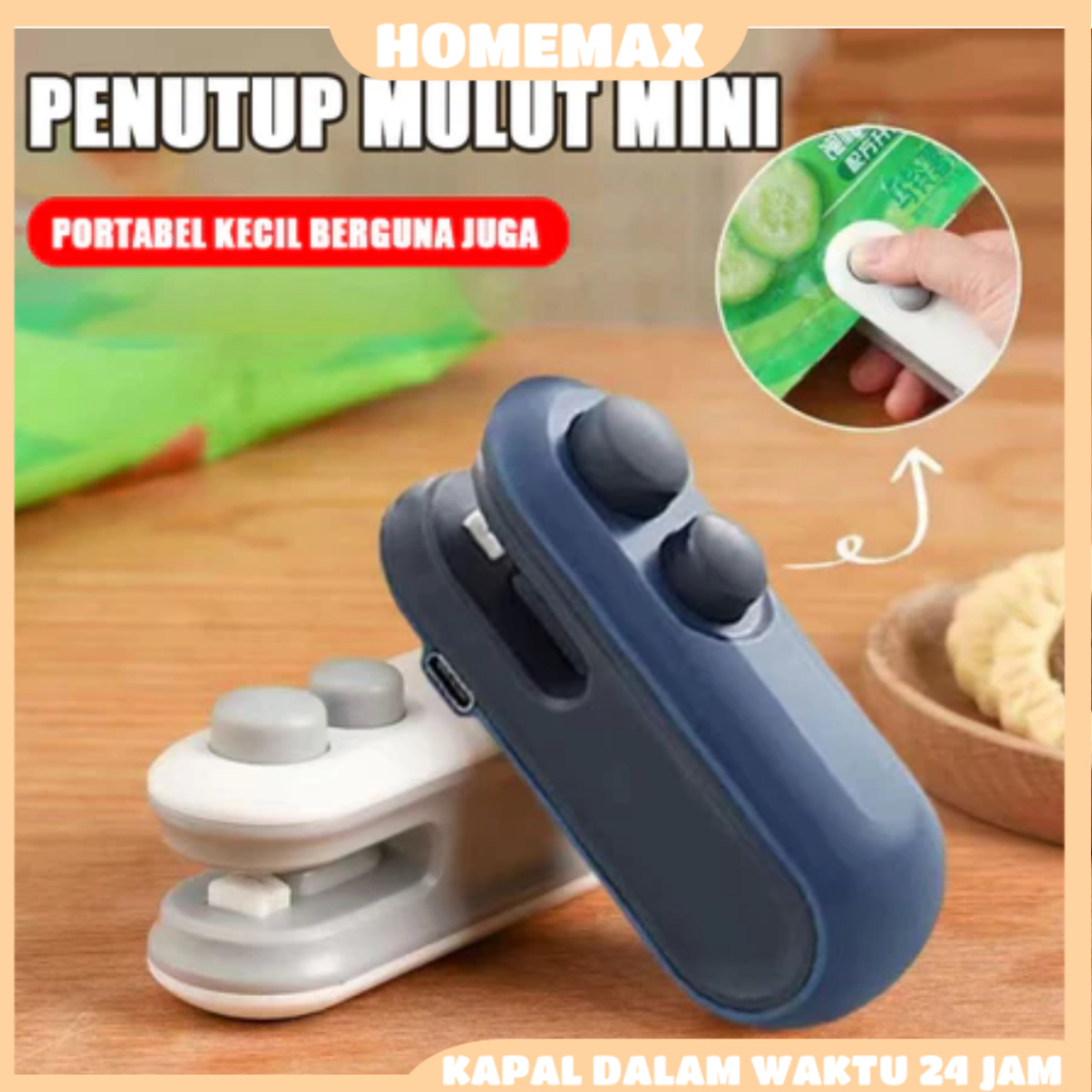 Sealer Mini Portable USB Mesin Pengemas Makanan Listrik Anti Bocor Hemat Energi