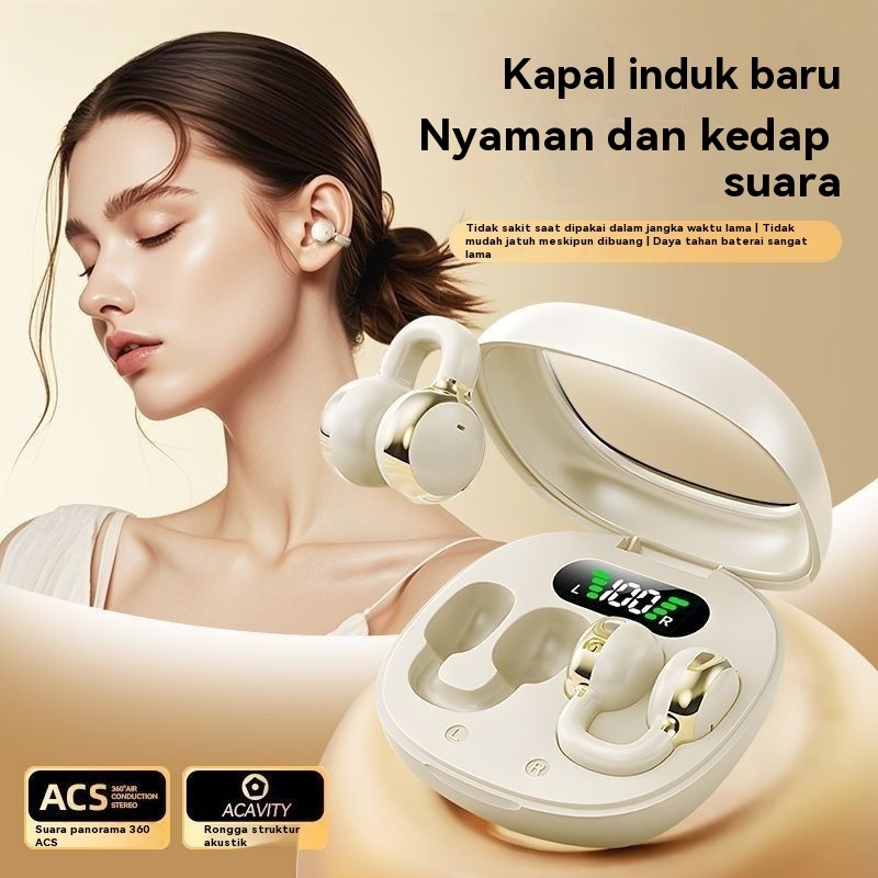 ACS OWS Wireless Ear Clip Earbuds Headset Bluetooth Pengisian Earphone Headphone Konduksi Tulang Ola